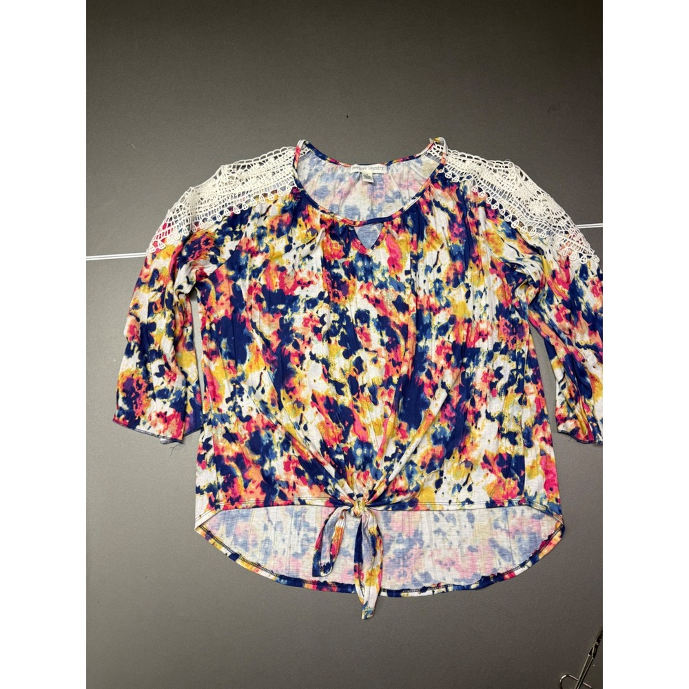 New York Laundry Womens 1X crochet cottagecore dopamine whimsy career office